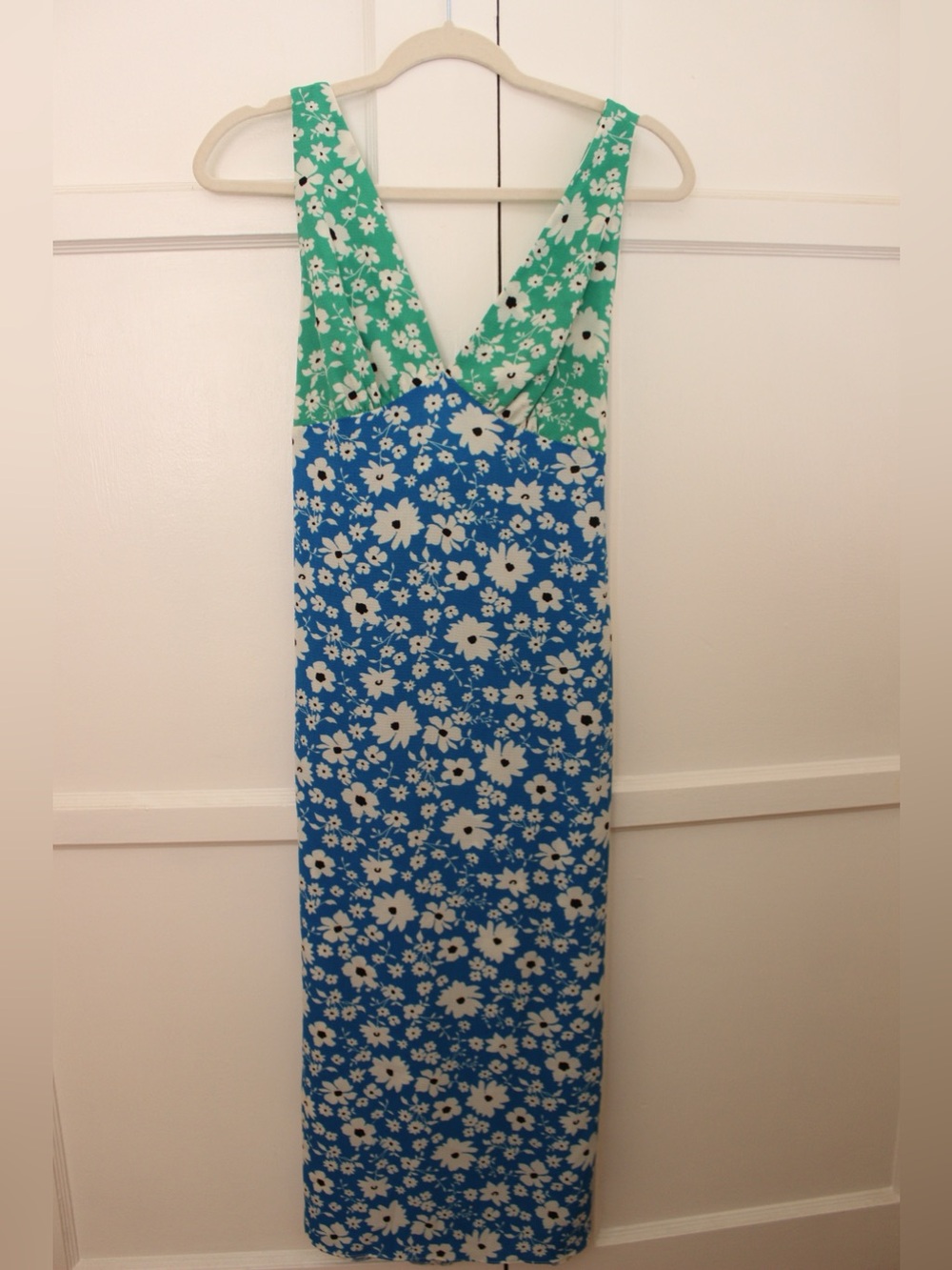 ASOS Petite Green and Blue Floral Dress
